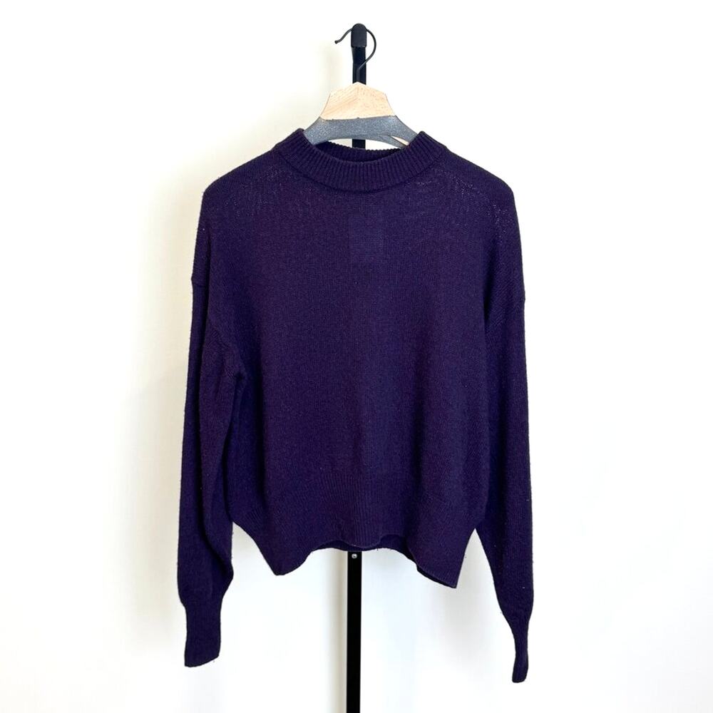 THE ROW Cotton Cashmere Cotton Purple Sweater XS Long Sleeve Crewneck Pullover